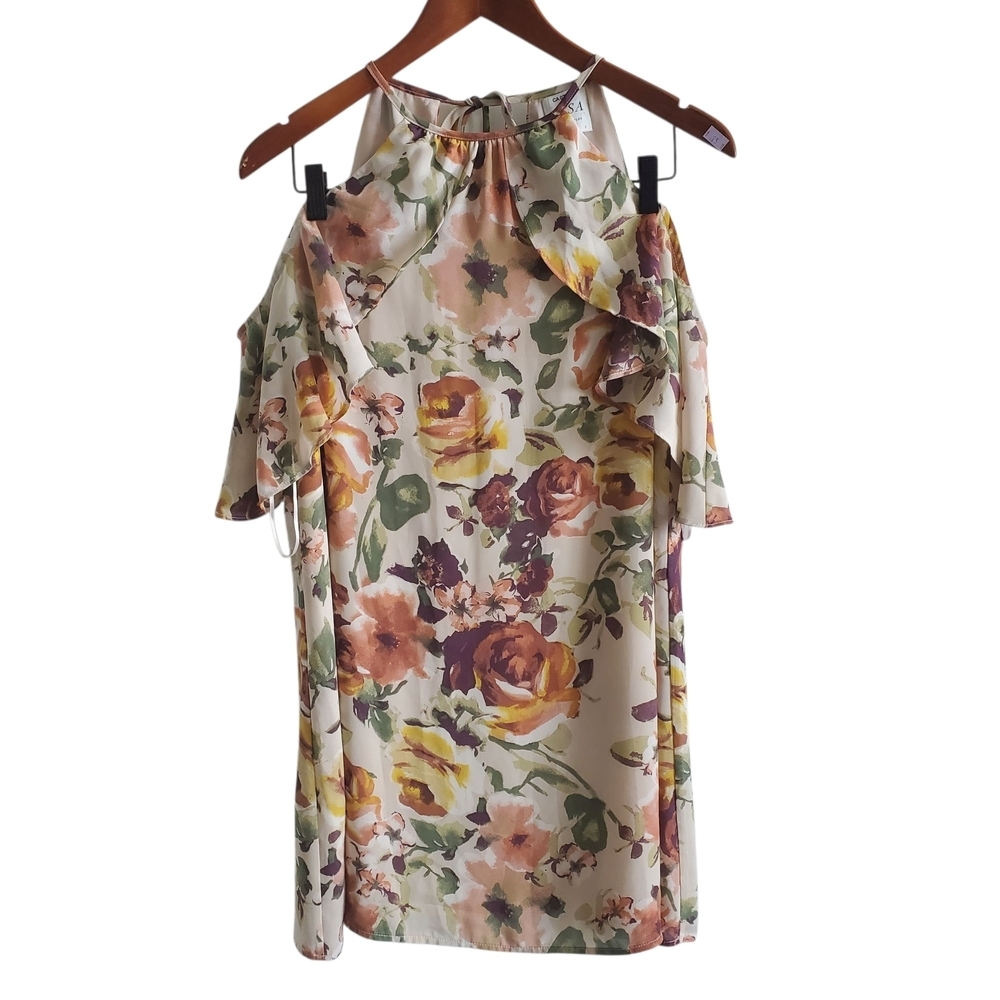 Misa Los Angeles Floral Ruffle Mini Dress Size XS